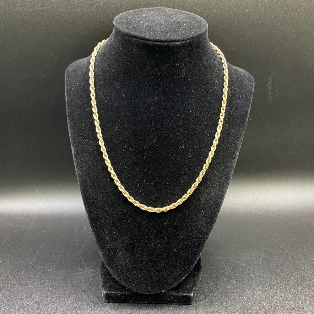 Gold Tone Rope Chain Necklace